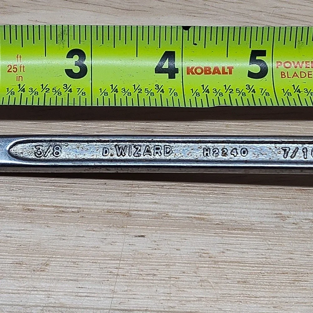 Vintage D. Wizard Tools H2240 Deep Offset Box End Wrench 3/8